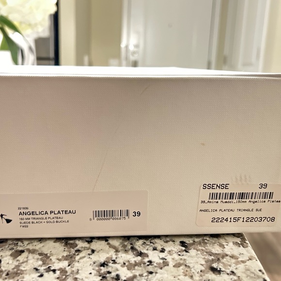 Amina Muaddi  “Angelica” Plateau Black Suede Pumps
(Size 39) - Picture 12 of 16